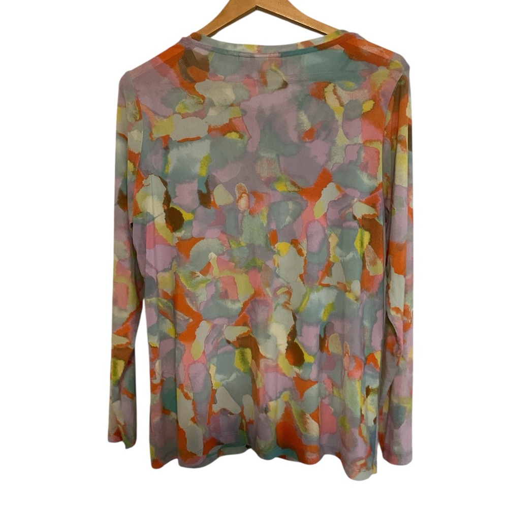 LOGO by Lori Goldstein‎ Multicolor 70s Abstract Cardigan size M Y2K - Picture 8 of 10
